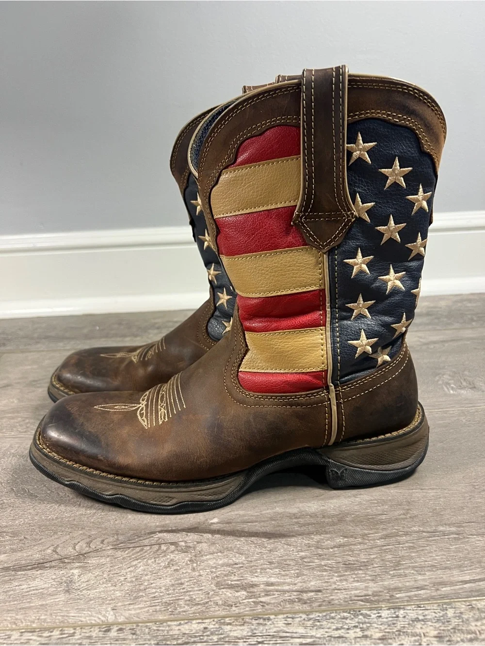 DURANGO LADY REBEL AMERICAN FLAG WESTERN PERFORMANCE BOOTS - BROAD SQUARE TOE